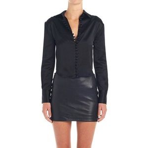 Are You Am I Kaede Silk Blouse - White / Black S/M